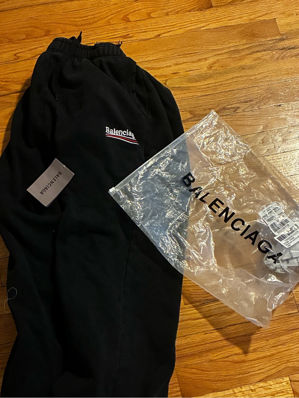 Men Black Sweatpants with Tricolor Logo